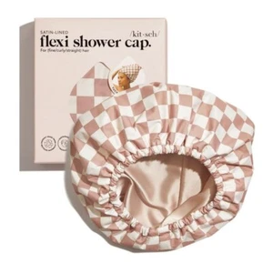Shower Caps Reusable Waterproof - Satin Lined, Quick-dry, Adjustable,Terracotta - Picture 1 of 7