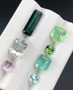 Natural Mixed‑Color Tourmaline Lot 9.08ct Loose Gemstones Healing Jewelry Supply - Picture 1 of 6