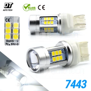 7443 LED 6000K Blanco DRL Freno Inverso Parada Trasera Luz Estacionamiento Bombillas - Imagen 1 de 8