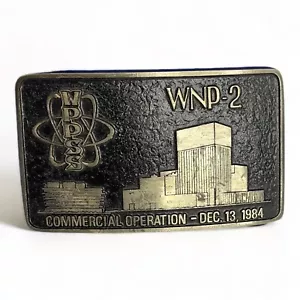 WNP-2 Commercial Operation Dec 13 1984 Belt Buckle Cast Bronze Limited #250/300 - Picture 1 of 6
