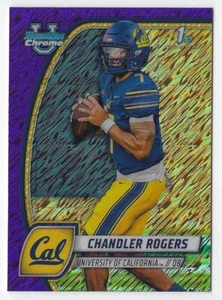 2024 Bowman Chrome University #41 Chandler Rogers refractor brillo púrpura - Imagen 1 de 2