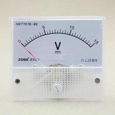DC 0-15V Analog Volt Voltage Panel Meter Voltmeter Gauge - Image 1 of 4