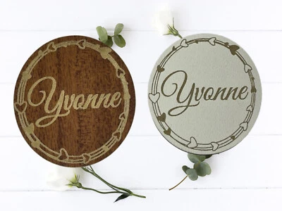 Personalisierte Platzkarten Holz Hochzeit Magnetisch | Tischnamen Gastgeschenk - Bild 1 von 4