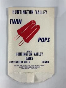 NOS Vintage TWIN POPS Bag Huntington Valley Dairy Huntington Mills, Pennsylvania - Picture 1 of 4