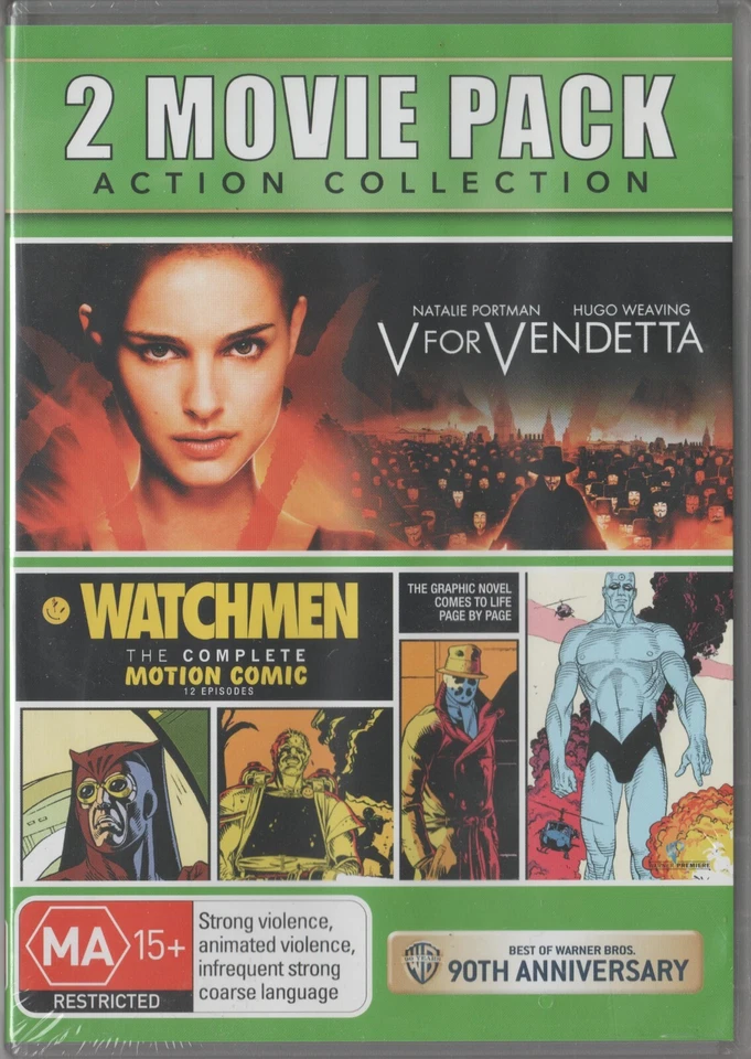  V For Vendetta / Watchmen  Double Pack (DVD,2013, 2-Disc Set) A#   Region 4 - Image 1 of 1