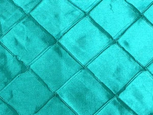 TELA DE TAFETÁN PINTUCK DE DIAMANTE VERDE AZULADO CLARO DE 2""X2"" POR YARDA - Imagen 1 de 1