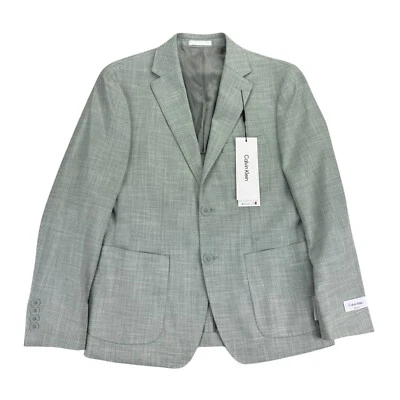Calvin Klein Mens X Slim Fit Soft Solid Sport Coat Mint Green 40S - Image 1 of 4