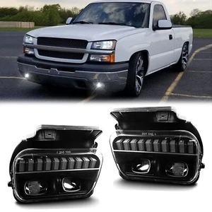 For 2003-2007 Chevy Silverado Avalanche LED Fog Lights Front Bumper Driving Lamp - Picture 1 of 8