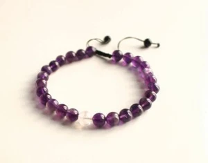 Amethyst Bracelet, Gemstone Wrist Mala, Meditation Wrist Mala - Foto 1 di 2