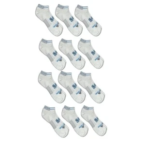 12 Stück Medium 7-9 Fitsok weiß blau gepolsterte sportliche Performance tief geschnittene Socken - Bild 1 von 4