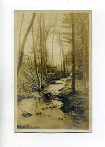 Georgetown MA Mass RPPC foto postal, arroyo arbolado, de Bertha Hammond - Imagen 1 de 3