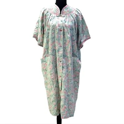 Ropa de dormir vintage años 70 80 Barbizon para mujer algodón floral con bolsillos, M/L Foto 1 de 4