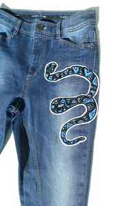 MARCCAIN Jeans mit Pailletten Applikation Gr. N3 (38) NEU Schlange - Bild 1 von 3