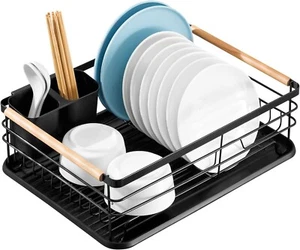 Large Dish Drainer Drying Rack with Removable Drip Tray Cutlery Holder Anti-Rust - Picture 1 of 12