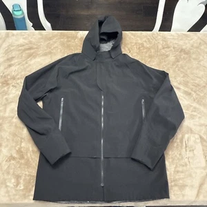 Lululemon Palindro Reversible Rain Jacket Mens Size XXL Solid Black Hooded Gray - Picture 1 of 18