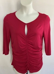 New York & Company ladies size L drape style blouse with mid key hole. - Picture 1 of 7