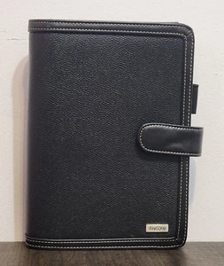 FRANKLIN COVEY Day One PLANNER ORGANIZER 7 Ring Classic BLACK Faux Leather 10" - Picture 1 of 18