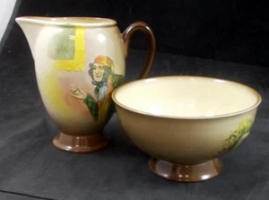 Juego de crema y azucarero abierto Royal Doulton Dickens en relieve - Imagen 1 de 10
