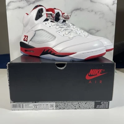 Jordan 5 Retro Rojo Fuego Negro Lengua 2025 Talla 13 Hombre Foto 1 de 4