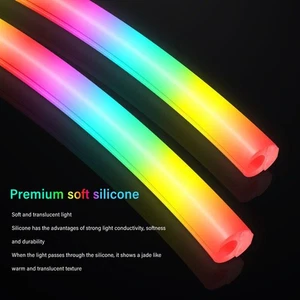 2x ARGB Water Cooling Tube Programmable 360° Panoramic DIY Soft Light Strip NEW - Zdjęcie 1 z 12