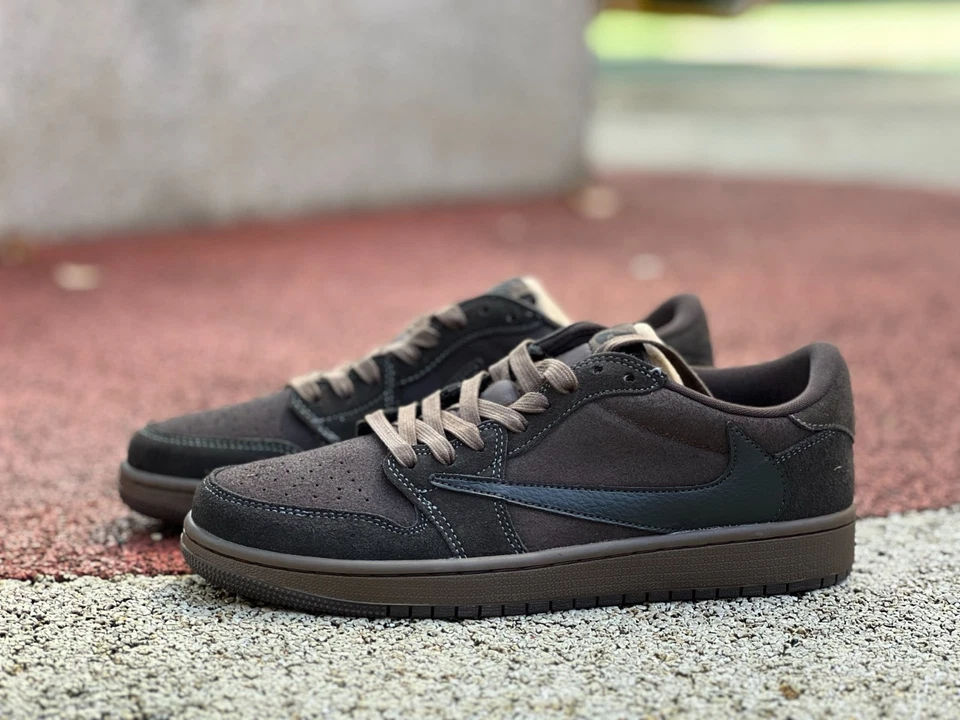 Air Jordan 1 Retro Bajo OG SP Travis Scott Terciopelo Marrón DM7866-202 - Totalmente Nuevo Foto 1 de 4