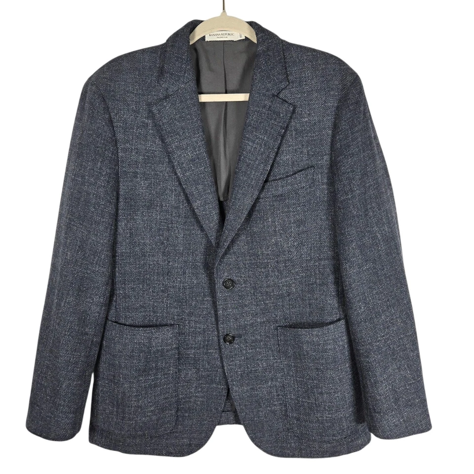 Banana Republic 40S Blazer Marzotto Havana Fabric Tailored Slim Navy Wool Blend - Image 1 of 4