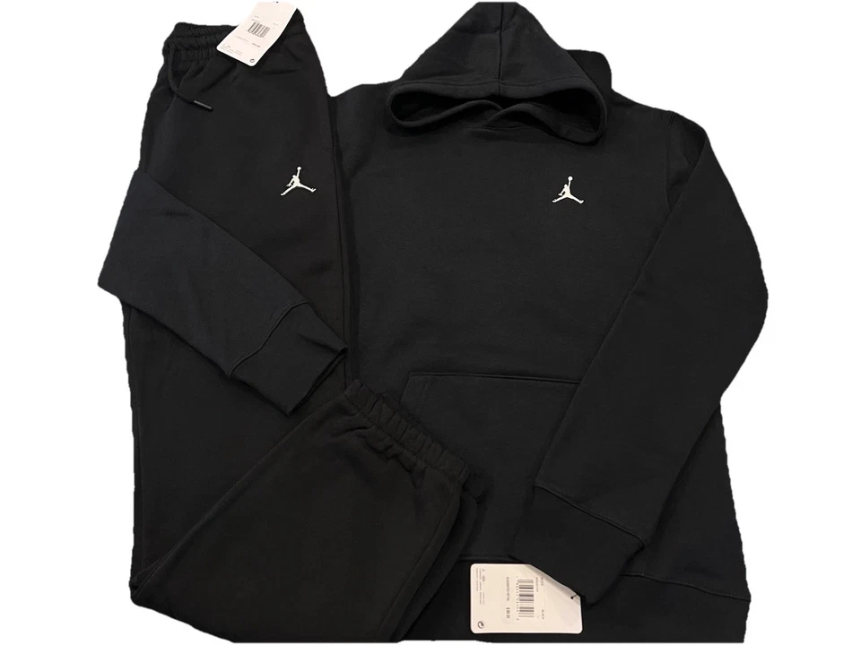 NUEVO CON ETIQUETAS NIKE AIR JORDAN BOY CONJUNTO DE 2 PIEZAS NEGRO SUDADERA CON CAPUCHA Y PANTALONES DE CHÁNDAL L Foto 1 de 1