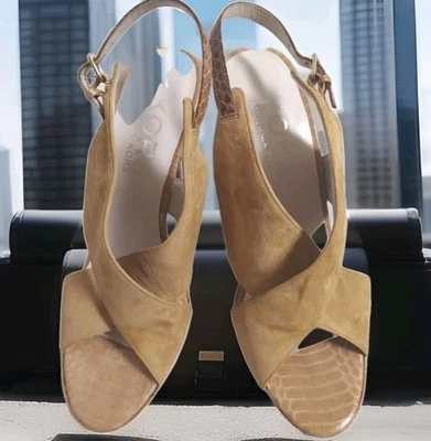 Michael Kors Caramel Brown Suede Leather 4" Stiletto Heels Size 9M Preowned  - Image 1 of 4