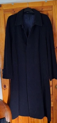 MENS * DAVID MOSS * BLACK STYLISH & SMART CASHMERE WOOL BLEND OVERCOAT * UK L - Image 1 of 4