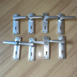 Retro aluminium silver 1970’s Door Handle Old Mid Century marked Showell x 4 - Picture 1 of 8