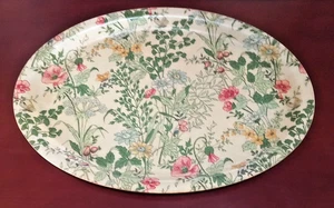 Vintage Fiberglas Tablett Arnold Designs 44 cm 17,5" oval Liberty Blumenmuster - Bild 1 von 8