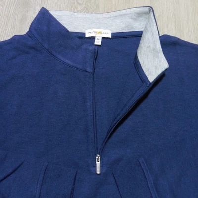 PETER MILLAR Mens 3XL XXXL PULLOVER CROWN COMFORT NAVY BLUE GOLF 1/4 ZIP POLO - Image 1 of 4