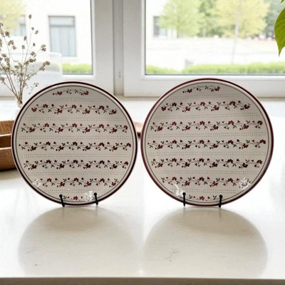 2 Newcor Regency Williamsburg Stoneware Dinner Plates Japan American Country - Image 1 of 4