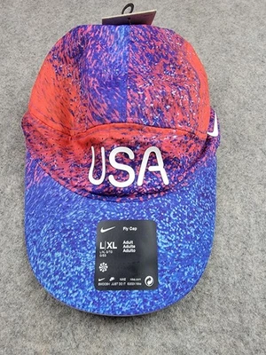 EE. UU. Gorra Gorra Correa Trasera Grande XL Rojo Azul Nike Dri-FIT ADV Unisex Pista Juegos Olímpicos Foto 1 de 4