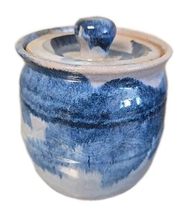 Hand Crafted Art Studio Pottery Jar & Lid Artist Signed & Dated VTG H 5.75 In - Picture 1 of 11