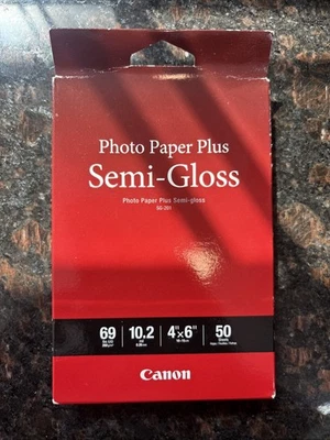 Canon Photo Paper Plus Semi-Gloss SG-201 Inkjet Paper 4x6" 50 Sheets Brand New!! - Image 1 of 4