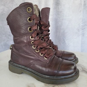 Dr. Martens Triumph AIMILIE Velvet Lace Tall Boots Women's 6 CORDOVAN - Picture 1 of 17