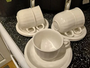 HABITAT BIANCA CUPS AND SAUCERS X 5 - UNICORN BACK STAMP - Picture 1 of 3