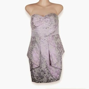 SEDUCE Jacquard Pink Silver Strapless Bodycon Ladies Cocktail Party Wear - Picture 1 of 12