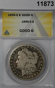 1896 S MORGAN SILVER DOLLAR ANACS CERTIFIED GOOD 6! #11873 - Picture 1 of 3