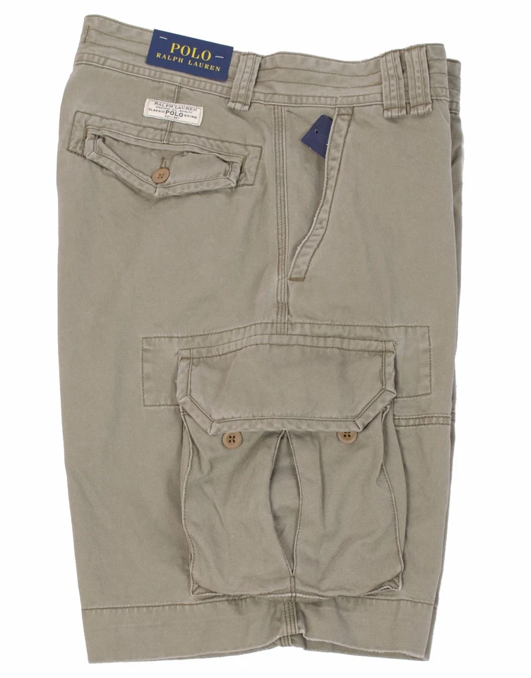 Ralph Lauren Polo 100 Cotton Faded Army Green Chino Cargo Shorts Size 30