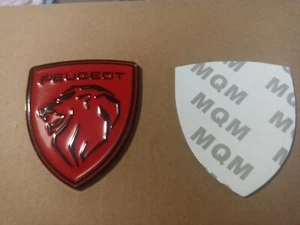 Peugeot Metal Emblem Badge New Model Red Black - Picture 1 of 4