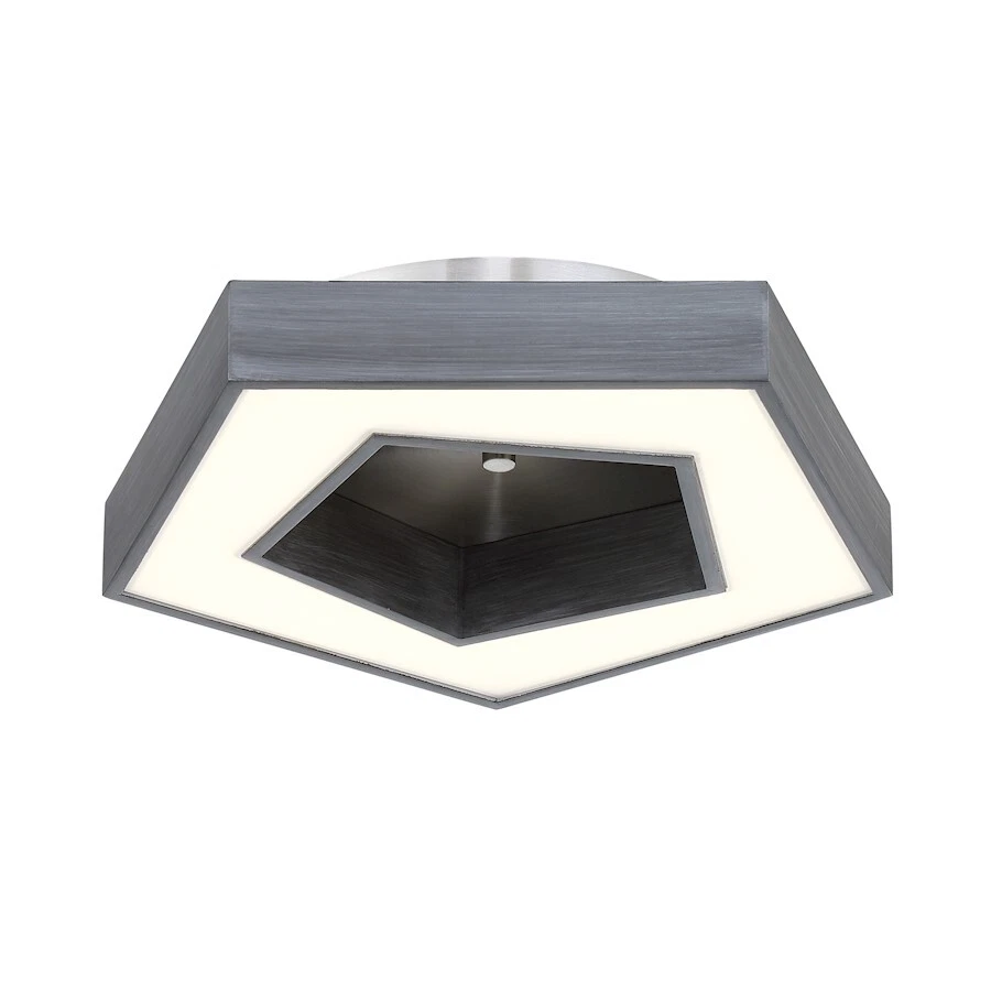 Lite Source Pentex LED 1 Light Flush Mount, Grey/Nickel, 20W - LS-5937 - Image 1 of 1
