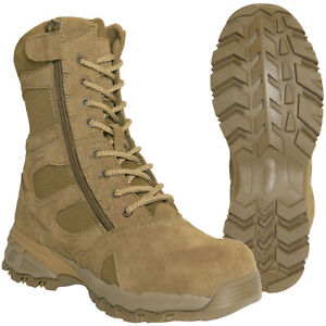 AR 670-1 Coyote 8 Inch Forced Entry Tactical Boot W/ Side Zipper & Composite Toe