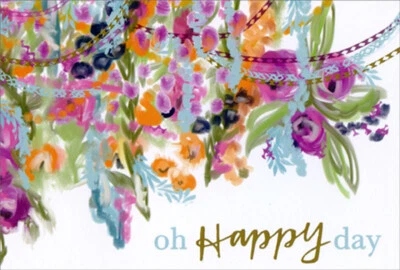 Pictura Oh Happy Day Vibrant Floral Feminine Birthday Card for Her / Woman