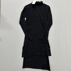 VESTIDO MIDI ZARA KNIT COLLECTION MUJER GRIS OSCURO CUELLO TORTUGA TALLA GRANDE NUEVO CON ETIQUETAS - Imagen 1 de 8
