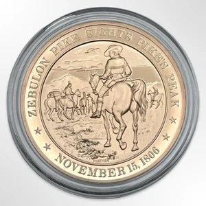 Zebulon Pike Sights Pike’s Peak 1806 Franklin Mint Bronze Medal - Combined Ship - Picture 1 of 2