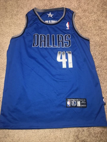 Dallas Mavericks Dirk Nowitzki Reebok Hardwood Classics Jersey Size L Youth Cover