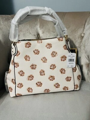 Bolso de Hombro Coach Edie 28 Firma Estampado Rosa 32313 Flor Tiza Bolso Hobo Foto 1 de 4