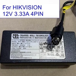 4-Pin Power Adapter 12V 3.33A 40W Charger for CCTV 7808HGH/7816HGH/7216HQHI-K1 - Picture 1 of 11